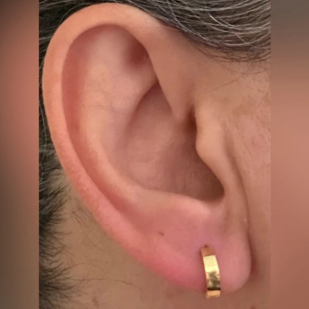 925 silver 3mm earrings round hoops 18K yellow gold plated Unisex